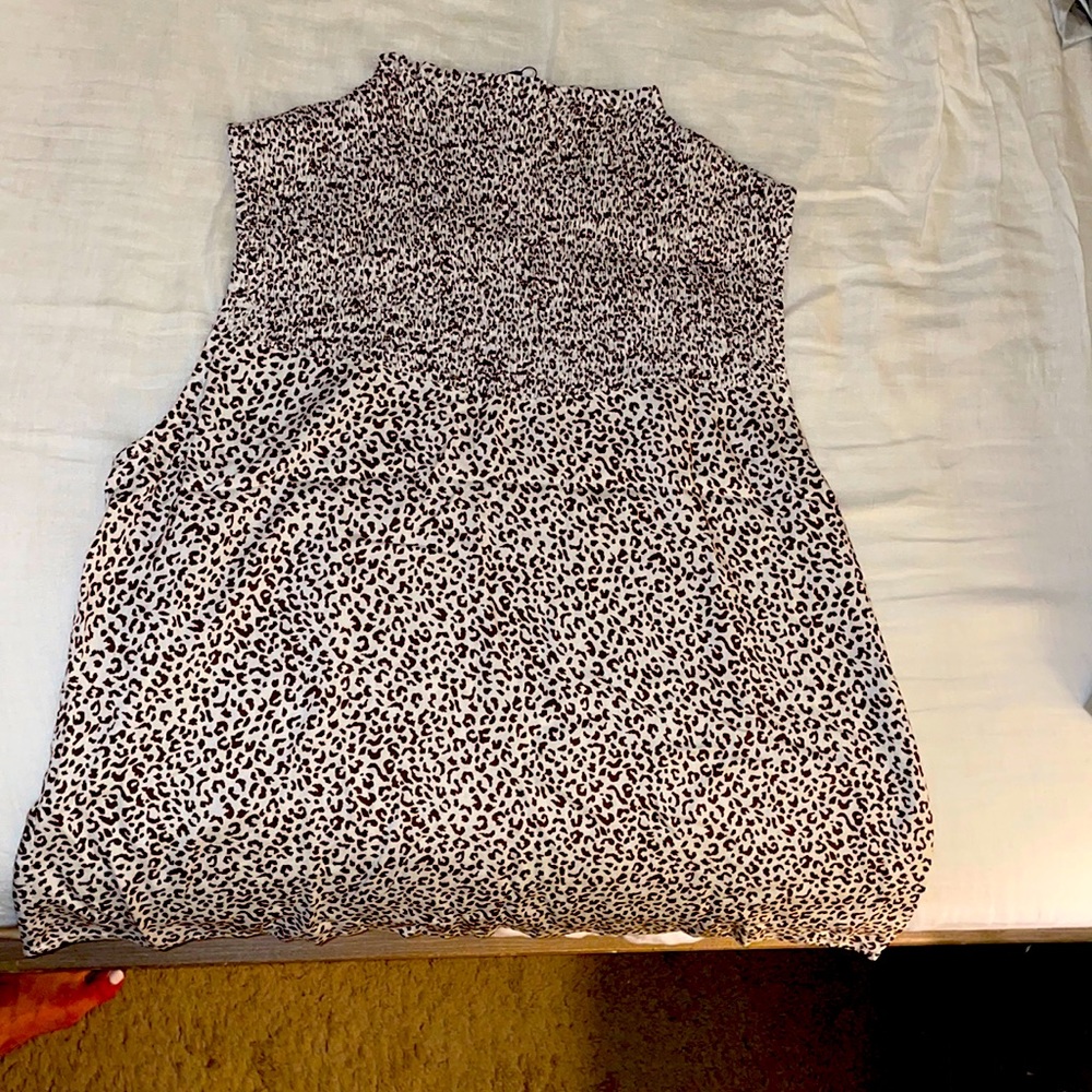 Smocked top, animal print, NWT